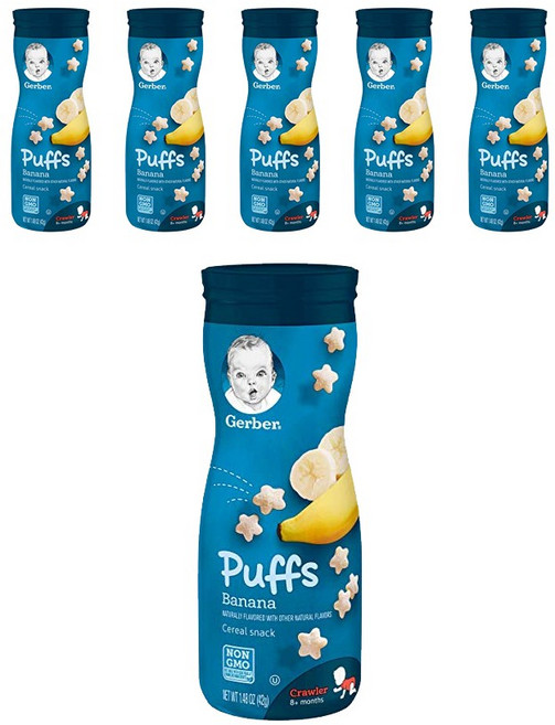 거버 퍼프 과자, 바나나, 42g, 6개