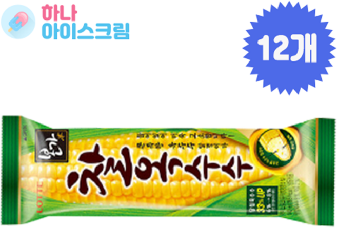 롯데제과 본가 찰옥수수 아이스크림, 12개, 140ml