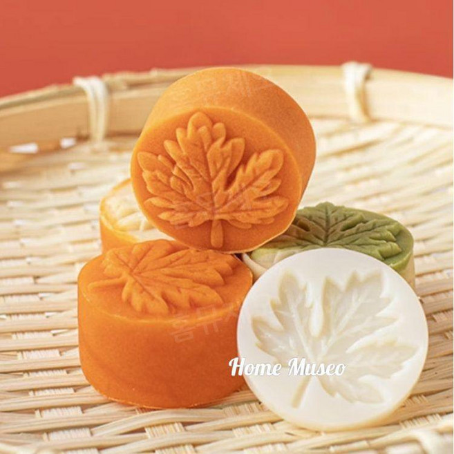 소나무 잎사귀 나뭇잎 아이스 월병 금형 떡 앙금 모양 화과자 틀 50g, 1개