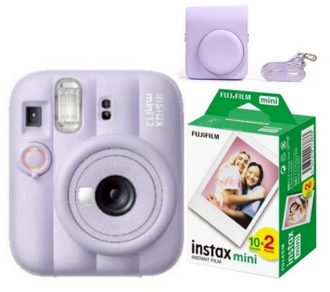 Fujifilm Instax mini 13 拍立得相機, 1個, mini13紫+20張底片+同色副廠包包