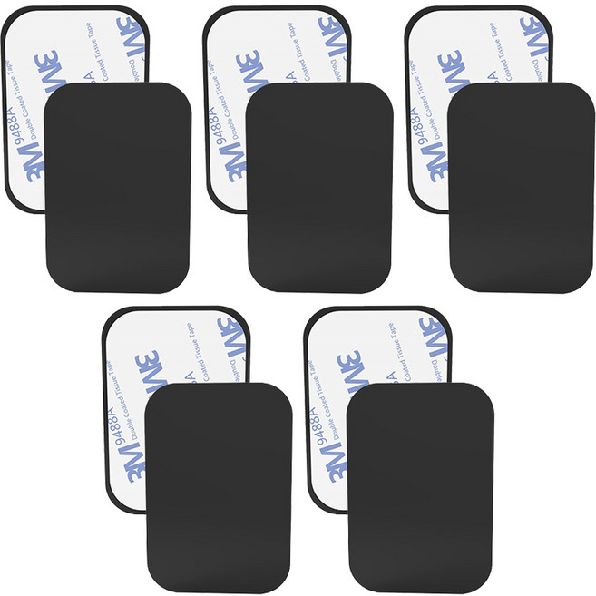 나오미 휴대폰 마그네틱 자석 거치대용 철판 플레이트, 1세트, 사각 X 10개 (보호필름 10p)