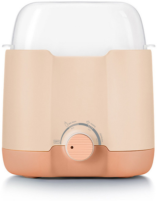 暖奶器溫奶器五合一恆溫消毒器熱奶自動加熱解凍供跨境母嬰消毒器, 1個, 橘粉色英文版(110伏/美規插頭/2插):1個