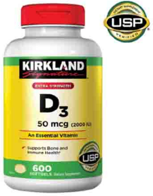 커클랜드 비타민 D3 2000 IU 600정 (소프트젤) Kirkland Signature Vitamin 600Sgels, 1개