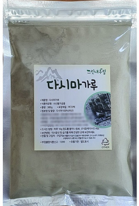 (그린내추럴) 국내산(전남 완도) 다시마가루 300g, 1개