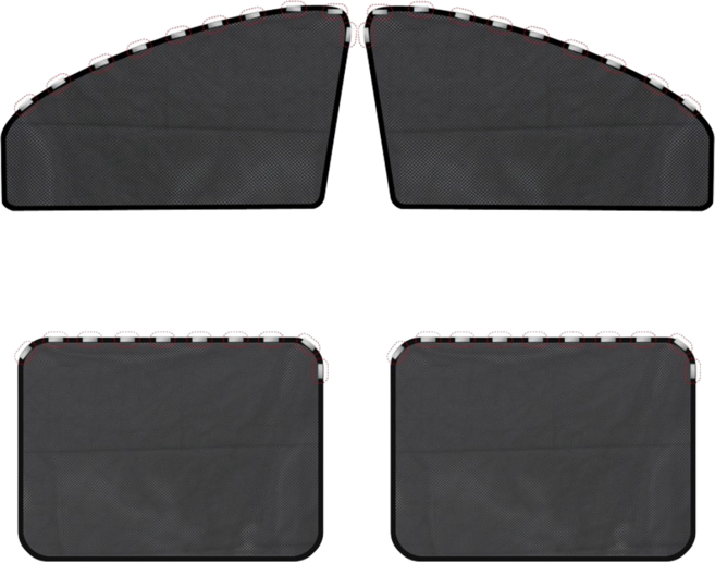 편한생활연구소 차량용 햇빛 가리개, 앞좌석2P + 뒷좌석2P