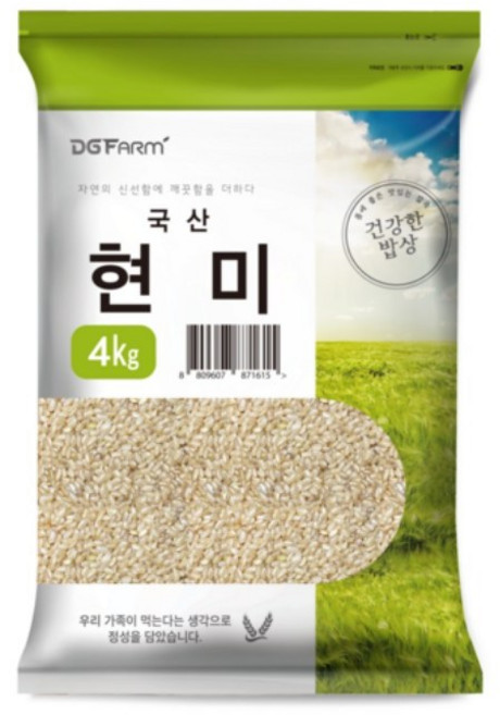 건강한밥상 국산 현미, 4kg, 4개