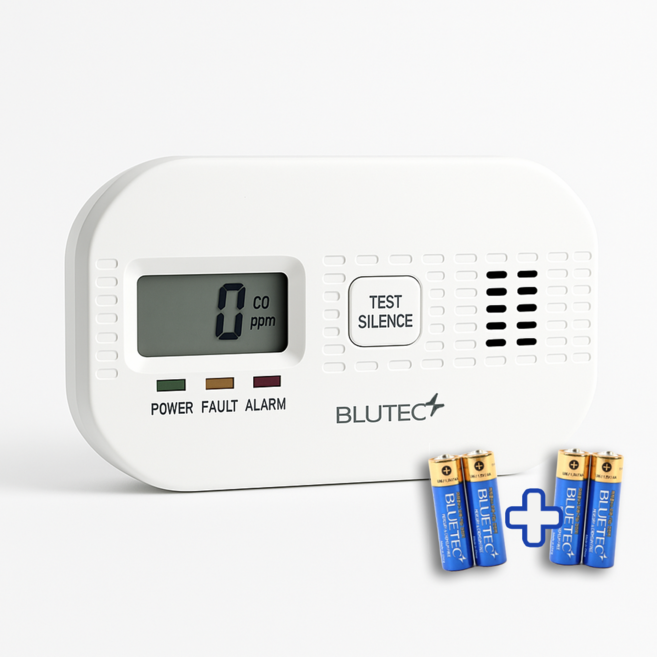 일산화탄소 경보기 감지기 측정기 CO 가스 누설 캠핑 보일러 건전지 4EA, 화이트, 1개