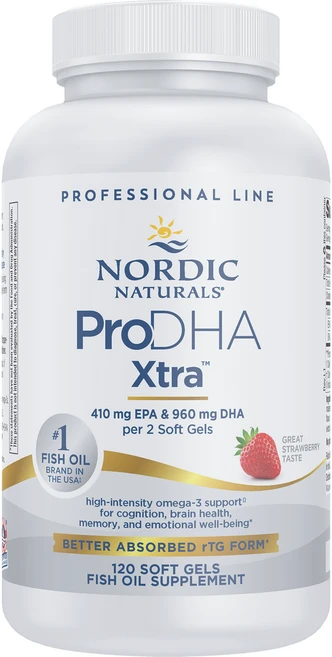 노르딕내츄럴스 프로DHA Xtra 1000 410 EPA/960 DHA 스트로베리 소프트 젤, 1개, 120정 - 쿠팡