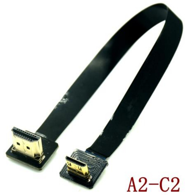 FPV HD 타입 A 수 업 다운 앵글 90 도 HDMI 호환 HDTV FPC 플랫 케이블 카메라 TV 멀티콥터 항공 사진용, 1개, 43) 30CM - A2-C2