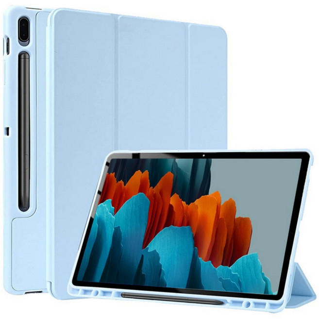 갤럭시탭S7 S7플러스 호환 S펜수납 북커버 케이스 SM-T870 T870N T875 T875N T970 T970N T975 T975N T976 T976N, 스마트케이스(소다), 1개, 갤럭시탭S7 11 펜수납