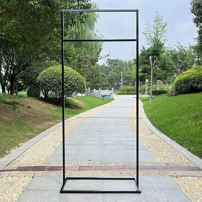 웨딩 웰컴보드 철제 벽걸이 1m POP 화이트 80cm 입간판 셀프 직사각형, 1개, AI. 블랙 사각형 베이스 높이 1.5미터 너비 80센