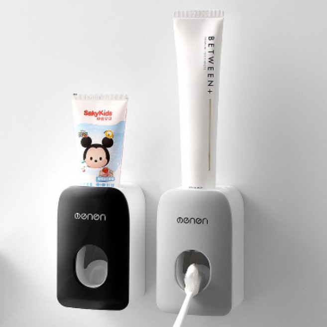 다플 무타공 자동 치약짜개 디스펜서 벽걸이 부착식 화장실, 1개, daoll 그레이