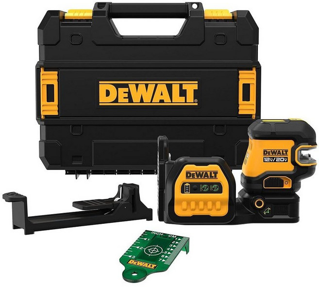 DEWALT 20V/12V MAX 레이저 레벨 키트 크로스 라인 레이저 및 2 스팟 레이저 그린 (DCLE34220G), 레이저 베어 툴만 포함, 1