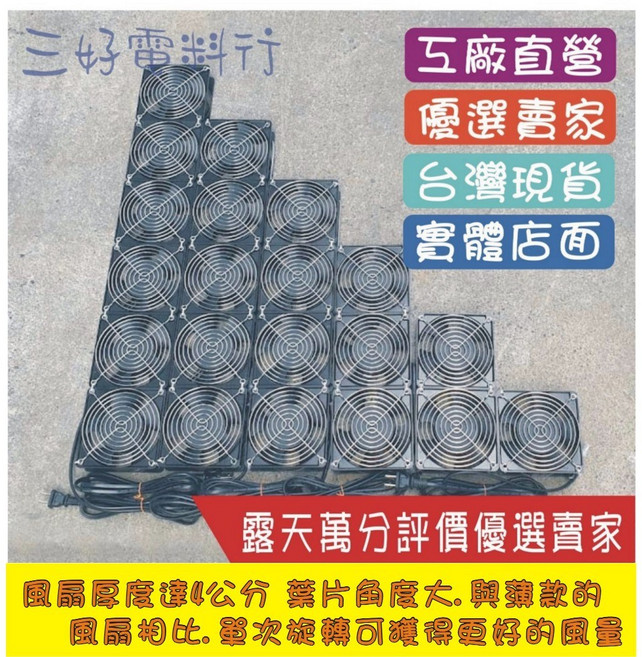 三好電料2店 散熱窗戶排風扇 110V 浴室/工作機台散熱, 4吋1連 無鐵板-精簡版（可超取）,110v+調速器含開關.送護網.電源線