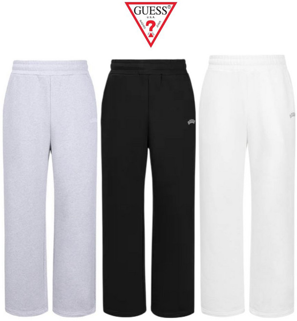 [백화점발송] 게스 남여공용 바지 트레이닝 츄리닝 간절기 커플룩 여행 등산 낚시 캠핑 테니스 동호회