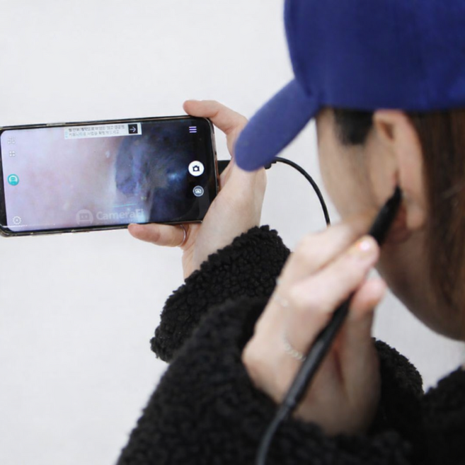 KC인증 내시경 LED 귀이개 카메라 귀청소 모공 두피 코속 밝기 조절 촬영 가능, 단품