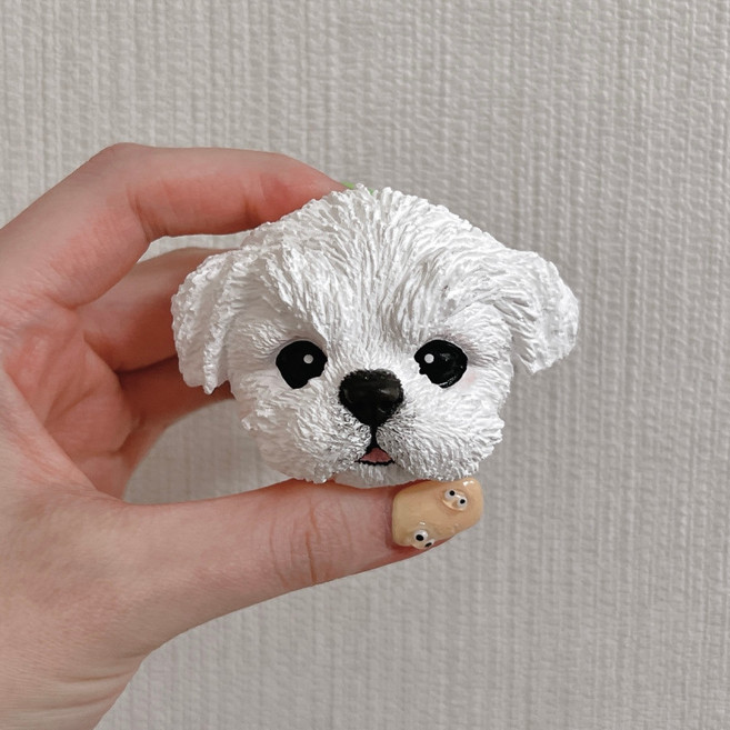 강아지 말티즈 석고방향제 차량용방향제 새차선물 향기 댕댕이, 송풍구 얼굴(미포장), 무향, 1개