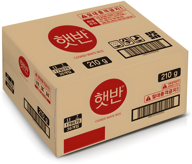 햇반 백미밥, 210g, 36개