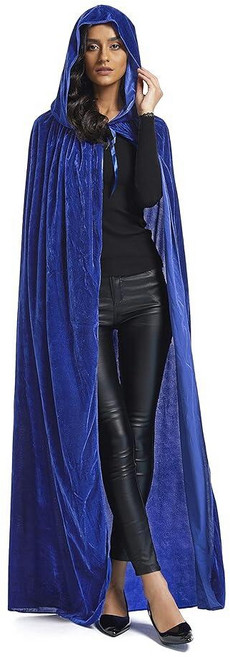 무대 할로윈 에블라트 벨벳 망토 성인 후드 망토 마녀 의상 남녀 코스프레