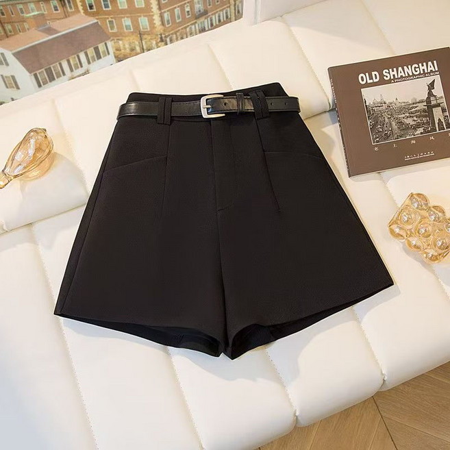 SELEAD 여성반바지 4부반바지 화이트팬츠 정장반바지 여성여름반바지 삼색 빅 사이즈 벨트 증정