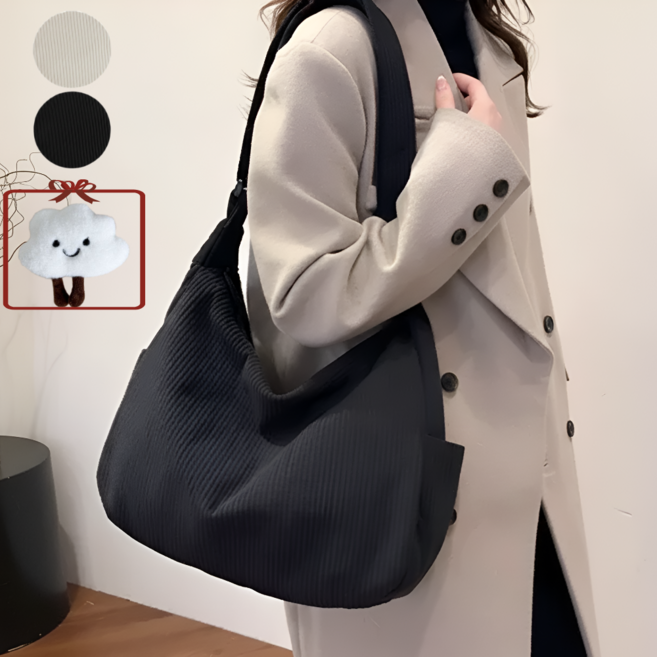 주니백 코듀로이 숄더백 크로스백 골덴 빅사이즈 보부상 가방