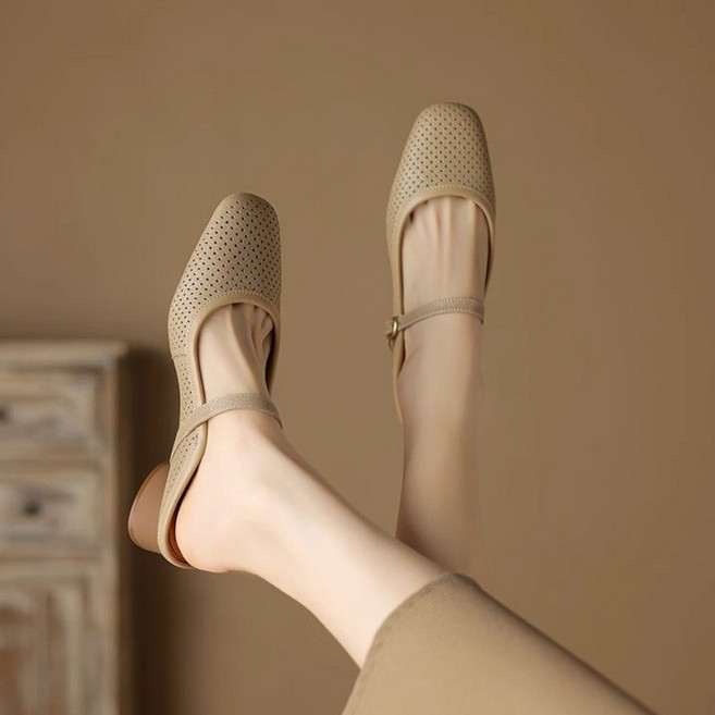 UN 중년여성 메쉬 메리제인 슈즈 발편한 빈티지 스트랩 샌들 슬립온 봄 여름 30대40대50대