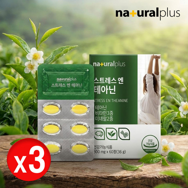 테아닌 효능 심신 안정 긴장 완화제 스트레스 약3개월분, 60정