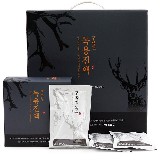 구록원 녹용진액 상중하대 녹용즙 110ml x 60포국산 건조녹용 녹용절편 녹용분골 녹용차