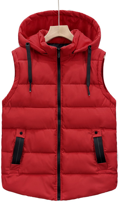 MLXF 가을 겨울 남성 보온 조끼 두께 보온 다운 면 커플 조끼 민소매 외투 편안하고 캐주얼 트렌드 집에서 야외 활동하기 좋은 클래식 순색 계열