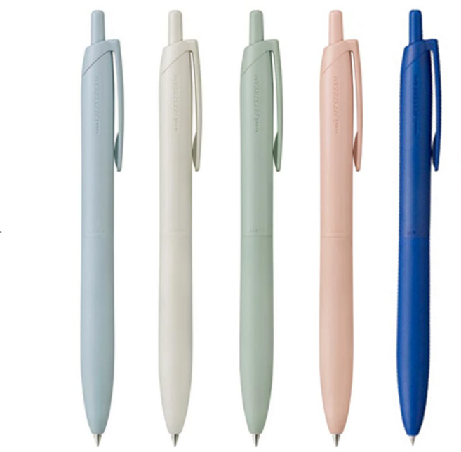 제트스트림 라이트 터치 잉크 볼펜 0.5mm 5종 세트, 1세트, 검정잉크4종+청색잉크1종