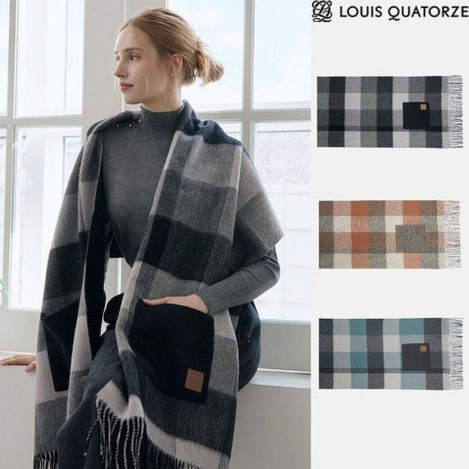 [국내백화점] 루이까또즈 마리포켓 울 캐시미어 숄 머플러