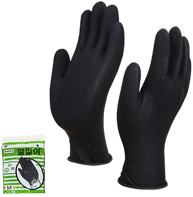 동광상사 깔깔이 미용장갑 중형 M, 4세트, 블랙