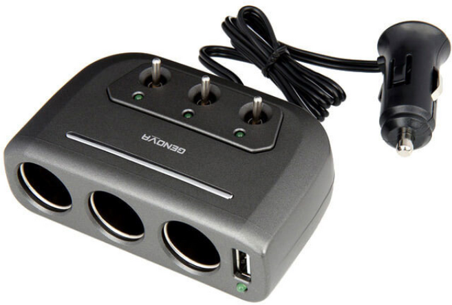 국내산 자동차 쾌속 충전+usb 3구 소켓 시거잭허브, 1개