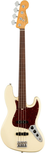 Fender American Professional II Jazz Bass Fretless Rosewood Fingerboard Olympic White, 1개