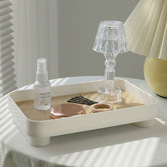 이지스홈 다용도 화장품 화장대 정리대 소품 트레이, 1개, 화이트
