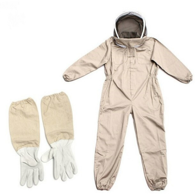 양봉옷 면 전신 의류 베일 후드 모자 보호 정장 꿀벌 안전, 1개