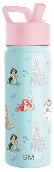 Simple Modern 아동용 서밋 빨대 뚜껑이 있는 물병 | 디즈니 토이 스토리 414ml(14온스) 스테인리스 스틸 컵 단열 텀블러 남아 여아 학교용 | 토이 스토리, Disney-Princesses Royal Beauty