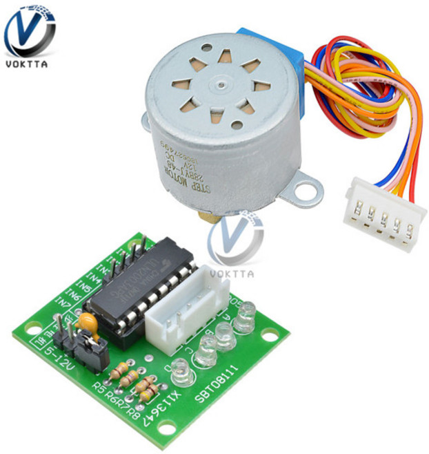ULN2003 드라이버 보드 모듈 + DC 12V 28BYJ-48 감속 기어 스테퍼 모터 Arduino DIY Kit 스테퍼 모터 용 4 단계 스텝 모토, 01 1 Set