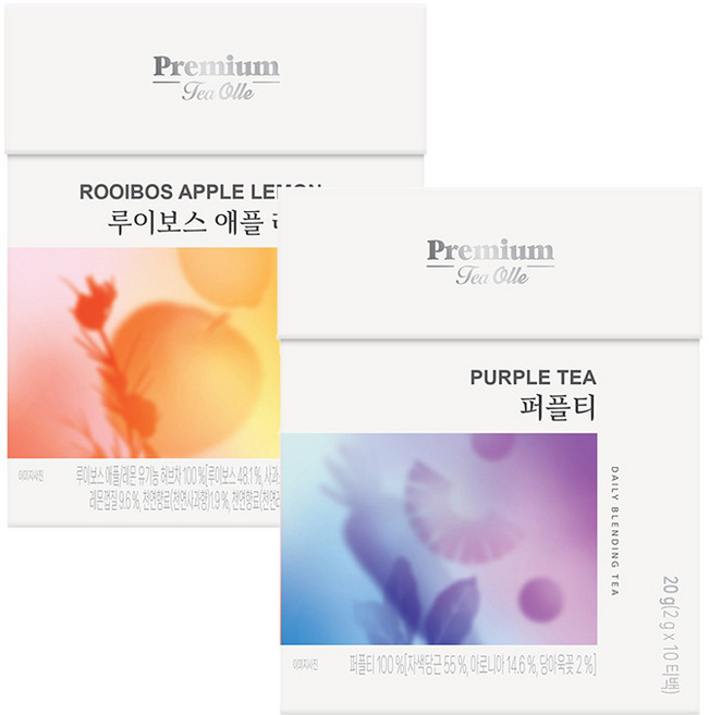 (온라인전용) 블렌딩티 10T 2종 (퍼플티+루이보스애플레몬) (과일블렌딩허브티), 단품, 1개
