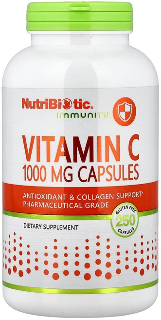 뉴트리바이오틱 비타민C 아스코르브산 1000mg 250캡슐, 1개, 250정 - 쿠팡