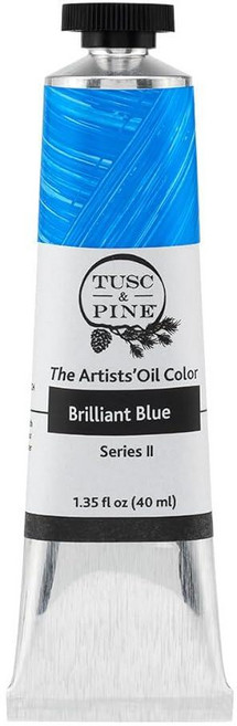 Tusc & Pine 아티스트 오일 페인트 - 티타늄 화이트 (아마씨) 40ml 황변 없음 풍부하고 크리미 한 일관성 최대 안료 부하 소량 가공 페인트 전문 아티스트, 1개(1개입), 브릴리언트 블루