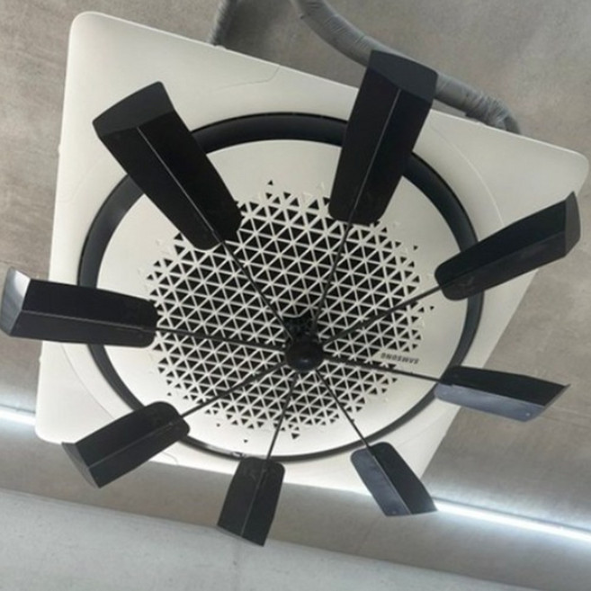 천장형 에어컨실링팬 시스템 무동력바람개비 날개 순환팬 가드 프로펠러 바람막이, 1개, 02 검정색