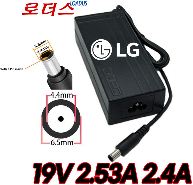 LG LED모니터 24CAV37K-B 32MB17HM 32MB17HM-B 32MB25VQ 32MN49HM 32MN58HM 32MN58HM-P 전용 19V 2.53A 국산어댑터, 1개, 어댑터만