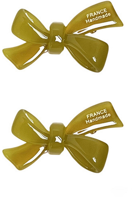 2개 세트 정교하고 작은 보우 헤어핀 오리 주둥이 집게 옆머리 집게 앞머리 머리핀 이마 헤어핀 작은 사이즈 아세테이트 머리장식 France handmade