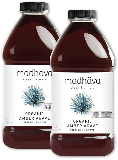 Madhava 유기농 앰버 아가베 1.3kg (2개 들이) 143149, 3) 2.88 Pound (Pack of 2), 없음