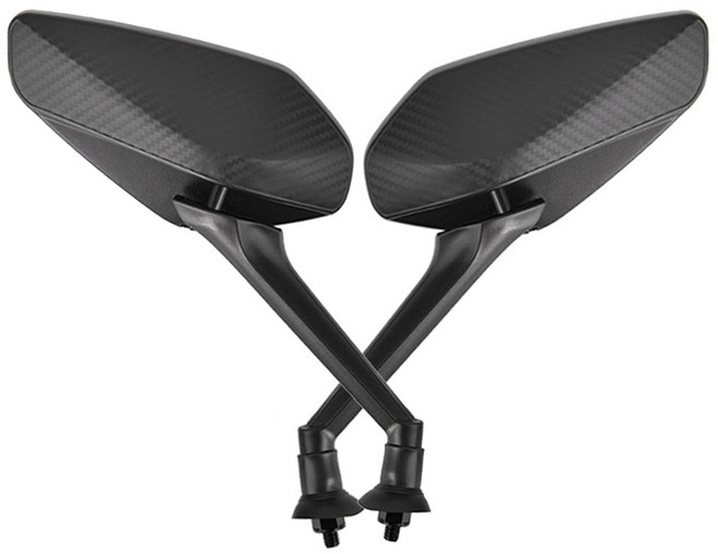 오토바이 범용 카본 백미러 사이드미러 시야확보 블랙 좌우2P, 1세트