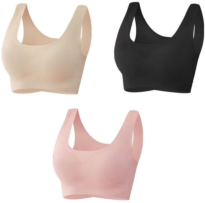어워크 심리스 노와이어 스포츠 브라 3P 브래지어