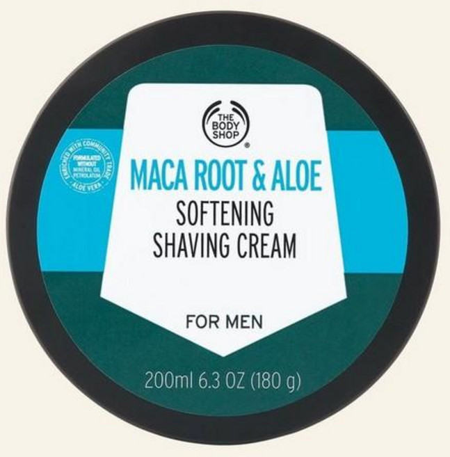 The Body Shop Maca Root & Aloe Shaving Cream 더바디샵 마카루트 앤 알로에 소프닝 남성 쉐이빙 크림 200ml 2팩, 2개
