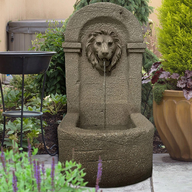 [코스트코]사자상 태양열 분수대 소형 /태양열 작동/ 물 소리졸졸 / 정원분수대/ 카페분수/ 정원조각상 / 유럽분수대 / 야외분수대