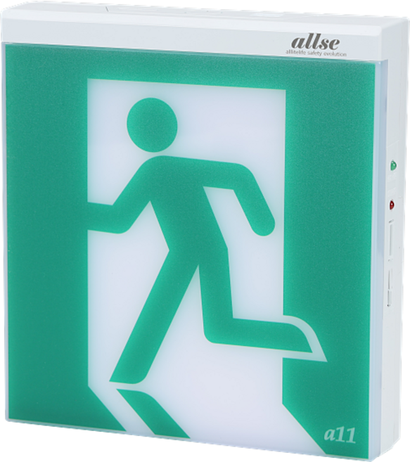 allse 벽부형 통로 복도 계단 피난 유도등 중형 단면